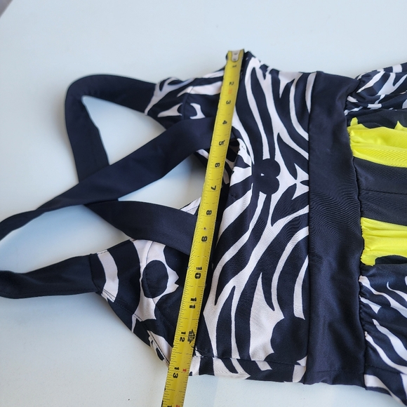 Inc International Concepts Women's Asymmetrical Hem Black Yellow Maxi Dress XS - Picture 10 of 13